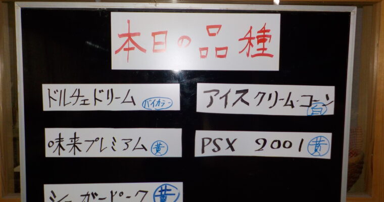 本日は５品種です。大人気のシュガーピークですが、今回は不作です。