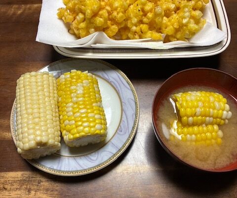 圧巻! とうもろこし膳。豪快!