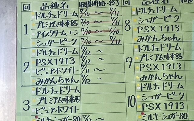 本日も昨日と同じ5品種です。